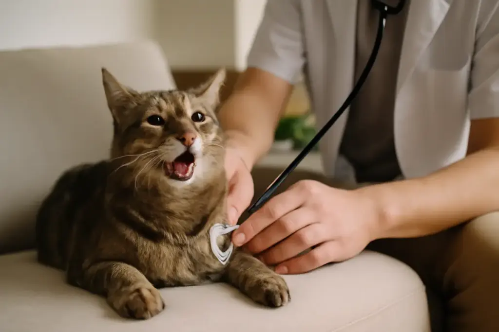 Gatto domestico con respiro affannato: le possibili cause e l’intervento giusto da fare subito