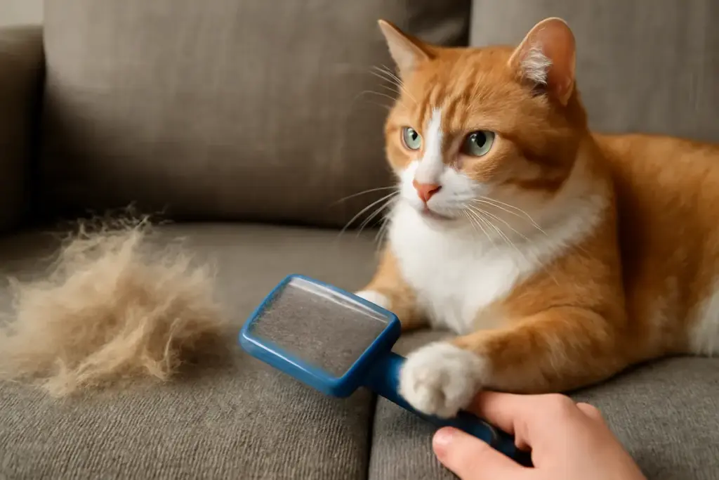 Perdita di pelo eccessiva nel gatto: quando è normale e quando è sintomo di un problema